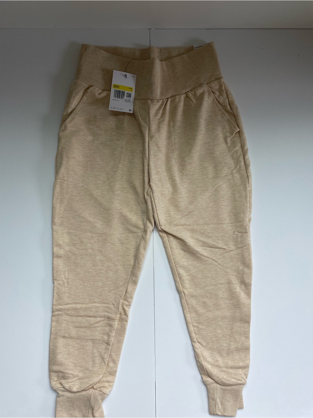 NWT Nike Yoga Women's Beige Rib-Waist Joggers
